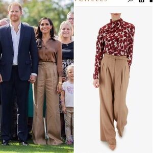 Gabriela Hearst 'Vargas' Wool Trousers in Camel ASO Meghan Markle Size Medium